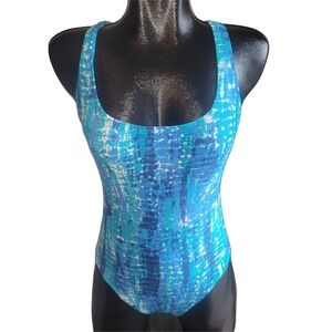 Speedo Blue Patterned Women's Swimsuit 6
